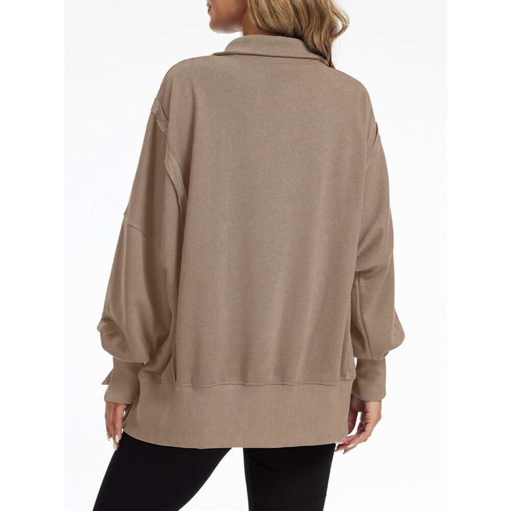 Women Oversized Sweatshirt Cotton Blend Long Sleeve Casual Fall XL - Picture 6 of 6